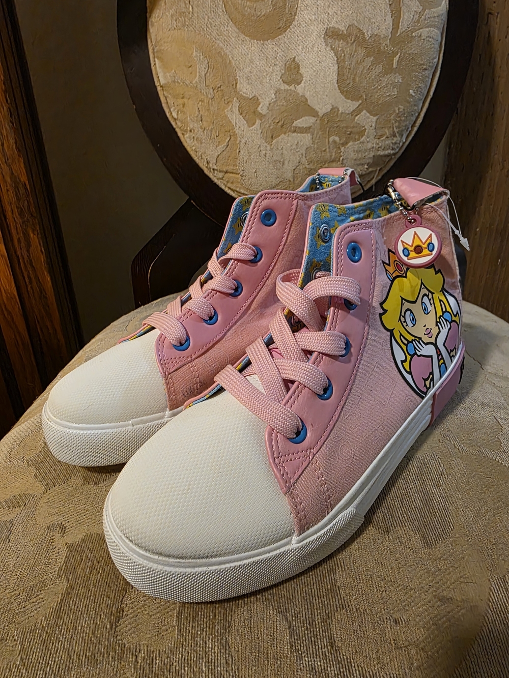 Pink Kids High-Top Sneakers with Character Accent